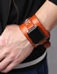 Fashion Brown 38/40mm Leather Geometric Watch Strap