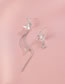 Fashion Asymmetric Butterfly Tassel Earrings Copper And Diamond Butterfly Tassel Asymmetric Earrings