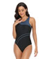 Fashion Pink Polyester Color Block One-piece Swimsuit