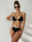Fashion Rose Red Polyester Halterneck One Piece Swimsuit