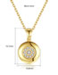 Fashion Gold Zirconia Geometric Circle Necklace In Copper