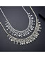 Fashion 18k Gold Copper Inlaid Zirconia Geometric Prong Chain Leaf Necklace
