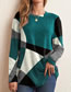 Fashion Grey Cashmere Contrast Print Long Sleeve Top