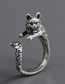 Fashion Silver Pure Copper Cat Open Ring