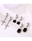 Fashion A Pair Of Stainless Steel Ear Clip Cross Four Squares Stainless Steel Square Astral Asymmetric Hoop Earrings
