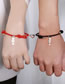 Fashion A Pair Of Love Magnet Fish Bone Black And Red String Stainless Steel Fishbone Magnetic Heart Bracelet Set