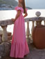 Fashion Pink Strappy Ruffled Dress