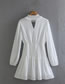 Fashion White Chest Cutout Long Sleeve Dress