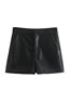 Fashion Black Polyester Straight-leg Shorts