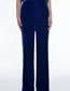 Fashion Blue Velvet Wide-leg Trousers