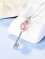 Fashion Copper-plated Platinum Pendant + Chain Geometric Round Strawberry Crystal Crown Key Necklace