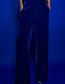 Fashion Blue Velvet Wide-leg Trousers