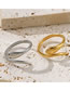 Fashion Gold Titanium Steel Geometric Snake Open Ring