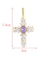 Fashion Beige Copper Inlaid Zircon Color Shell Cross Pendant Accessories