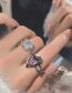 Fashion 2# Alloy Inlaid Zirconium Moonlight Heart Ring