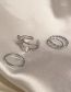 Fashion Silver Alloy Diamond Butterfly Geometric Ring Set