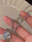 Fashion 5# Alloy Diamond Heart Double Layer Necklace