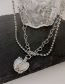 Fashion 8# Pearl Beaded Diamond Heart Ot Buckle Necklace