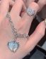 Fashion Left Alloy Diamond Split Heart Hoop Earrings