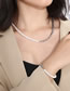 Fashion Steel Necklace Titanium Steel Pearl Beaded Panel Chain Necklace