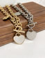 Fashion Gold Alloy Geometric White Shell Heart Chain Necklace