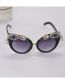 Fashion Grey Geometric Diamond-studded Cat-eye Sunglasses