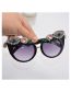Fashion Grey Geometric Diamond-studded Cat-eye Sunglasses