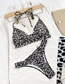 Fashion Leopard Print Nylon Leopard Print Halter Neck Cutout One-piece Swimsuit