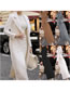 Fashion White Solid Color Lapel Breasted Coat Coat