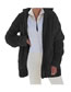 Fashion Black Polyester Corduroy Zip-up Jacket