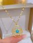 Fashion Gold Titanium Steel Diamond Oil Drip Eye Necklace