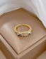 Fashion Gold Brass Zirconia Eye Open Ring