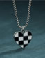 Fashion Silver Titanium Steel Drip Heart Heart Necklace