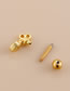 Fashion 6#-gold Titanium Steel Geometric Piercing Stud Earrings