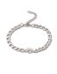 Fashion Platinum Brass Zirconia Eye Chain Bracelet