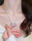 Fashion Necklace - Silver (bow) Copper Inlaid Zirconia Bow Necklace