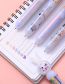 Fashion Pink Cat Head Cartoon Sequin Rabbit Ears Press Ballpoint Pen