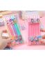 Fashion Pink Pole - Chic Girl Cartoon Writing Press Pen 6 Boxes