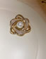 Fashion 39# Brooch - Golden Calla Lily (gold Plating) Geometric Flower Brooch In Metal And Diamonds