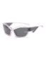 Fashion Pearlescent Silver All Gray Pc Cat Eye Sunglasses