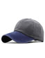 Fashion Gray Blue Washed Colorblock Curved Brim Baseball Cap