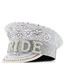 Fashion 2# Leather And Diamond Flat Beanie Hat