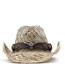 Fashion Beige Straw Cowhide Belt Rolled-up Jazz Hat