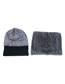 Fashion Single Hat Gray Acrylic Wool-knit Patch Beanie