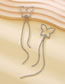 Fashion Silver Alloy Diamond Butterfly Claw Chain Tassel Earrings