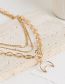 Fashion Gold Alloy Geometric Moon Chain Double Layer Necklace