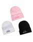Fashion Pink Acrylic Knit Electric Letter Embroidered Beanie