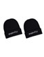 Fashion Black Acrylic Knit Letter Embroidered Beanie