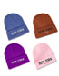 Fashion Deep Purple Acrylic Knit Letter Embroidered Beanie