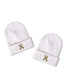 Fashion Alphabet Bear Knitted Hat-white Acrylic Knit Letter Bear Embroidered Beanie
